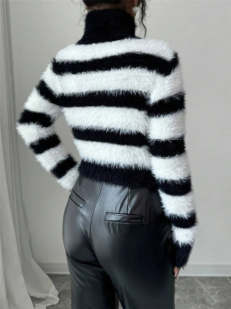 Women Keep Warm In Winter Sweater,Pullovers,Wweater Women,Womens Sweaters,Womens Clothing,Striped Sweater,Tops Women 2024