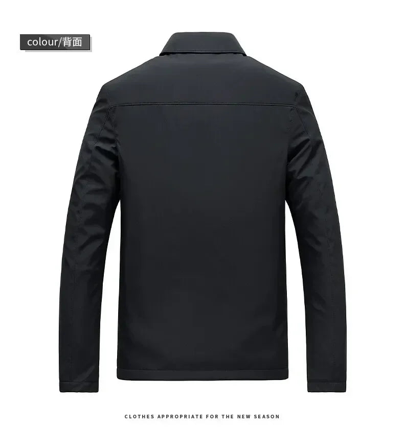 Business Casual Jacket Dad Outer Suit Coat New Men's Middle-aged and Elderly Stand-up Collar Plus Size Spring and Autumn