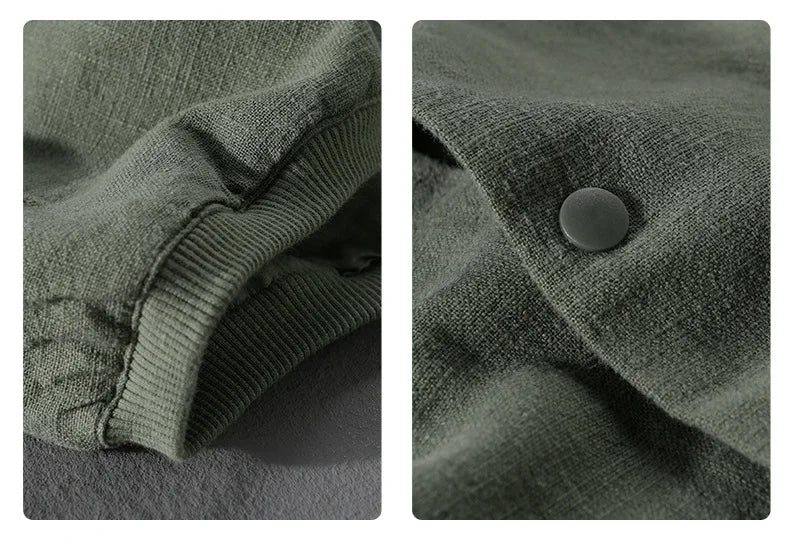 Spring and Autumn New Comfortable Linen Mens Jacket Loose Simple Casual Youth Versatile Cotton Linen Men Clothing FY202