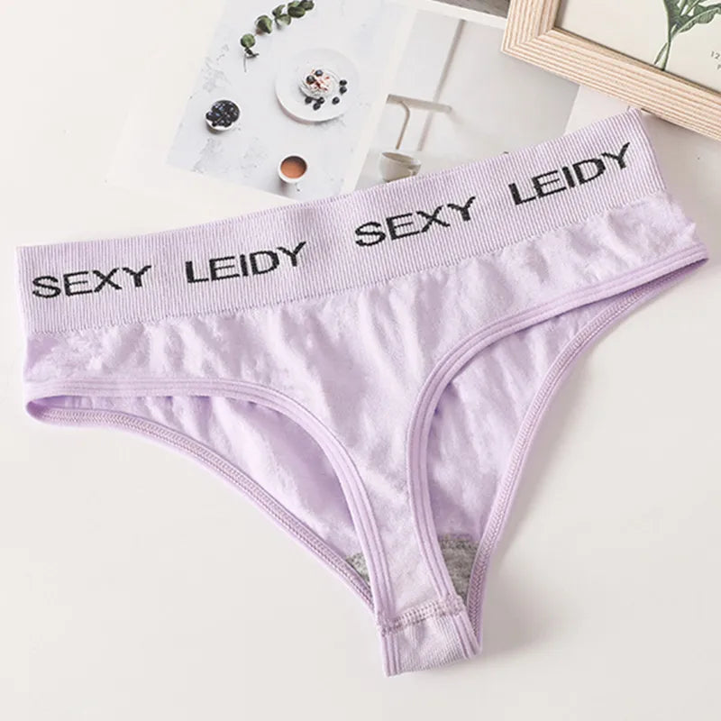 Letter Belt Brazilian Panties Women Seamless Underwear Female Underpants Sexy Briefs Lingerie Comfy Intimates