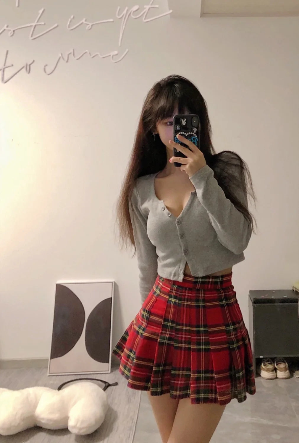 Plaid Pleated Mini Skirts for Women Casual Simple Korean Fashion Preppy Style Vintage Chic High Waist Faldas Hotsweet All-match