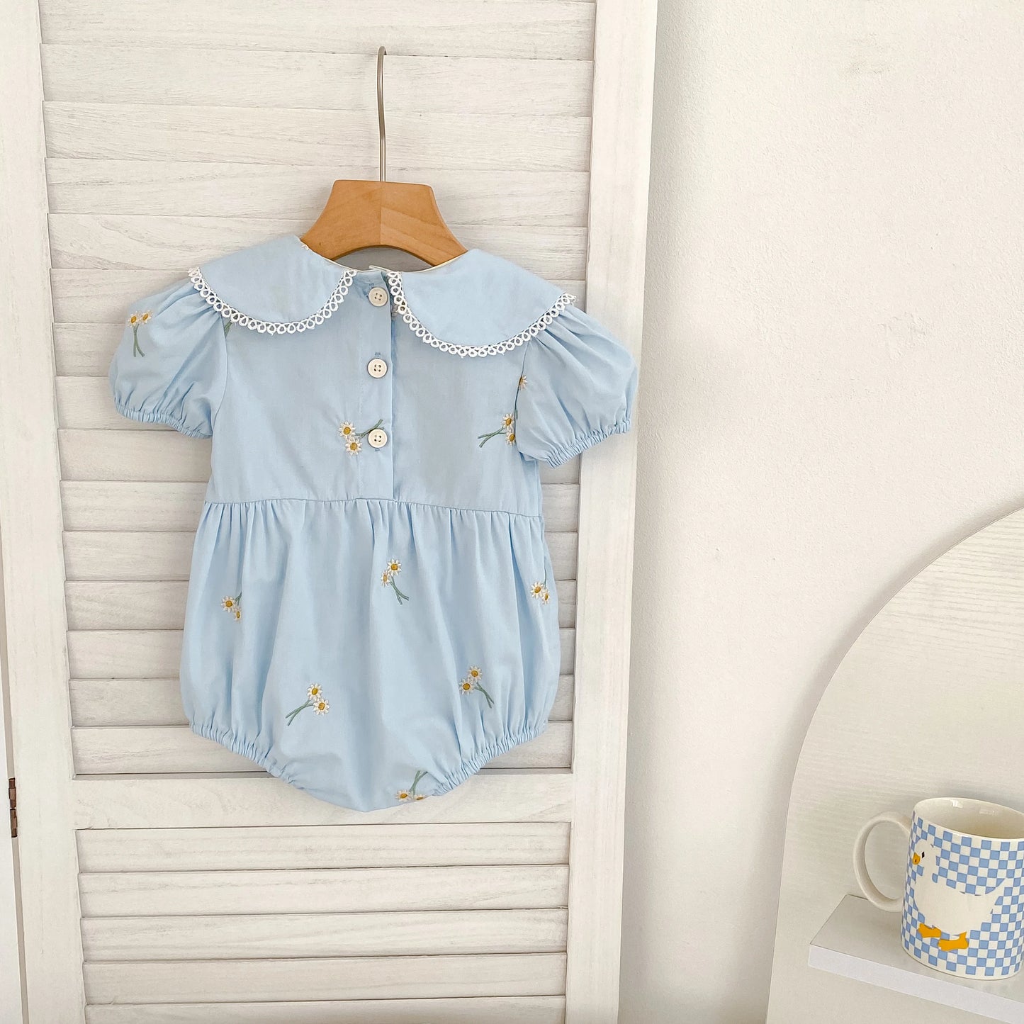 New Summer Newborn Clothes Kids Baby Girls Rompers 4 Colors New Infant Kids Baby Girls Embroider Flower Baby Rompers Clothes
