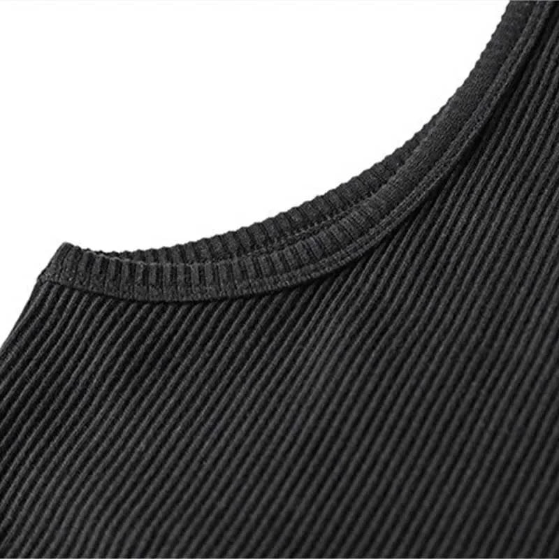Summer American Style Lightweight Sports Fitness Vest For Men Coarse Screw Thread Workout Running Training Elastic Slims Smooths