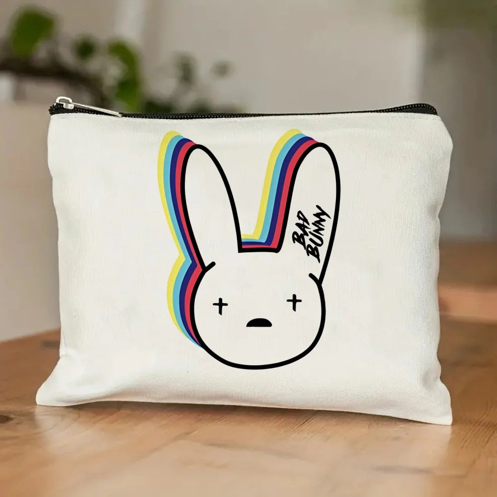 Un Verano Sin Ti Gift Bag Set, Bad Bunny Print Tote Bag, Casual Canvas Shoulder Bag with Mini Storage Bag
