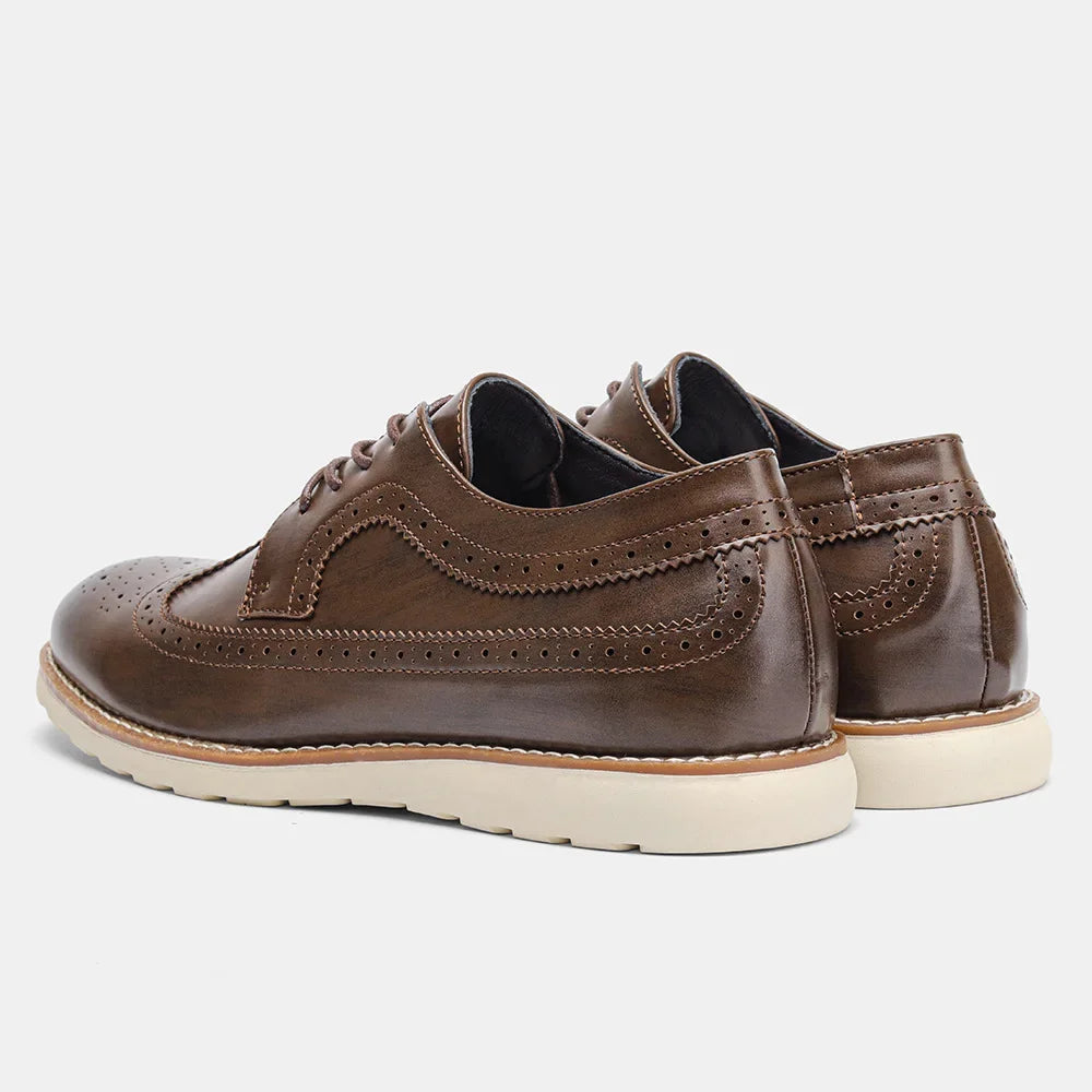 Men's Casual Business Leather Shoes Men Classic Retro Lace-up Brogue Shoe Mens Light Comfortable Outdoor Driving Flats New