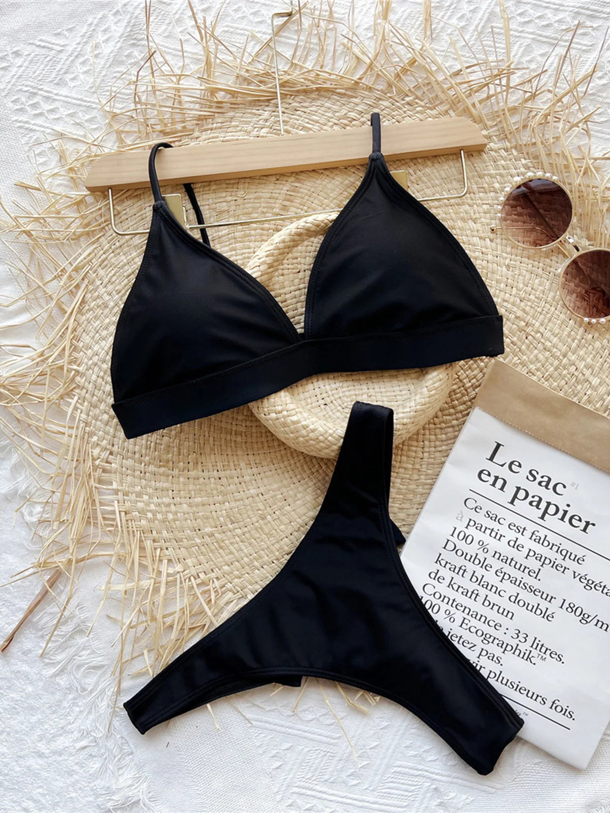 New Sexy Bow Thong High Cut Bikini Female Swimsuit Women Swimwear Two-pieces Bikini set Padded Bather Bathing Suit Swim V3490