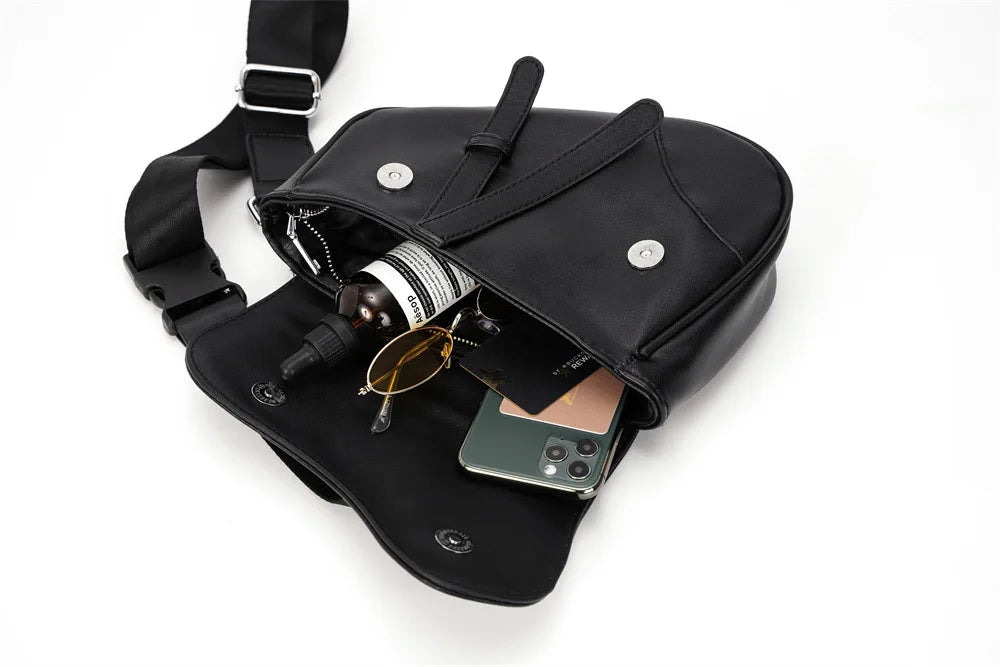 GUMST Men Shoulder Bag Gun shape Casual Brown Men Bag Leather Men's Messenger Bag