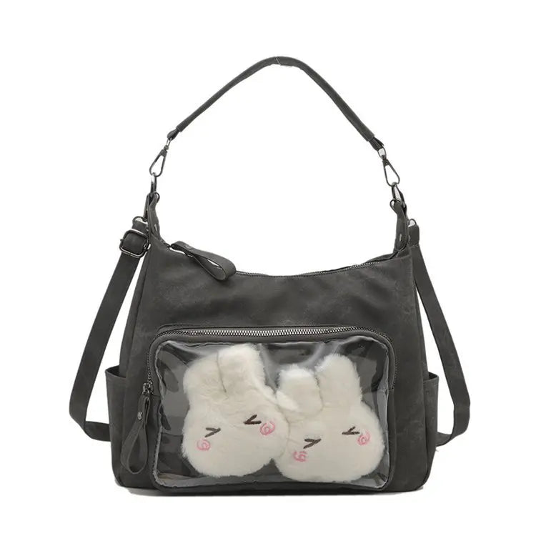 MBTI Casual Ita Bag for Women Fashion Aesthetic Y2k Large Capacity Shoulder Bag Transparent Daily Advanced Harajuku New Handbag
