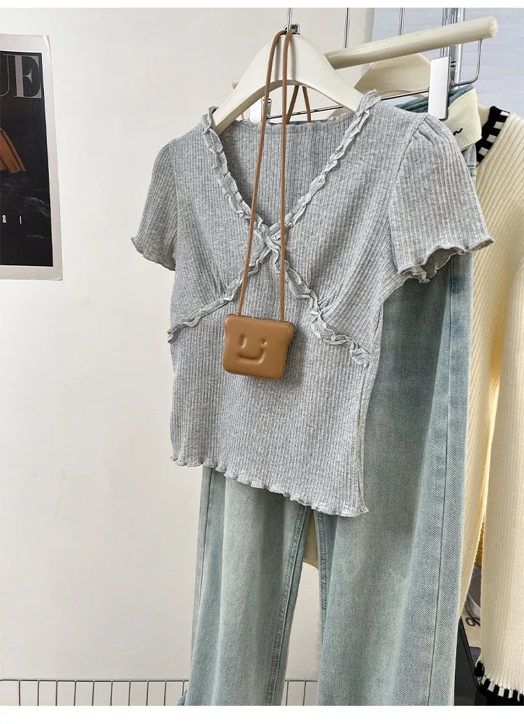 Summer Women T Shirt T-Shirt Woman Clothes Tops Tshirt Female Crop Top Tees Y2k Para Mujer Ropa De Mujer Roupas Feminina Traf