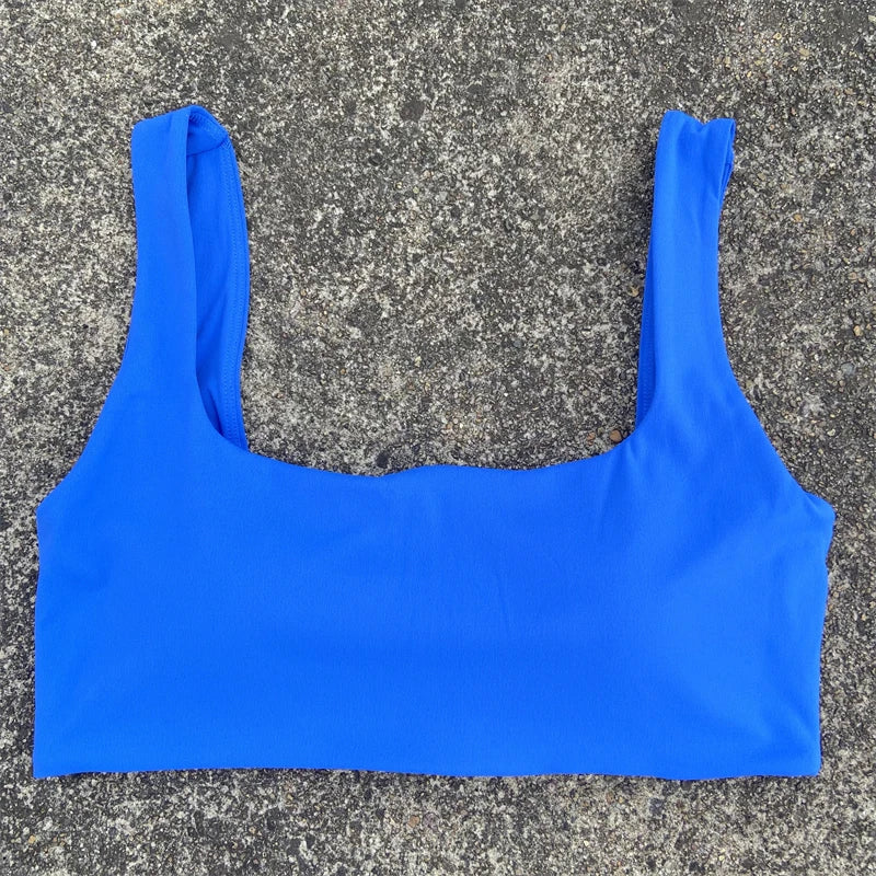 Solid Color Sports Bra Push Up Gym Underwear Women Breathable Yoga Vest Clothes High Impact Fitness Workout Top With Chest Pad