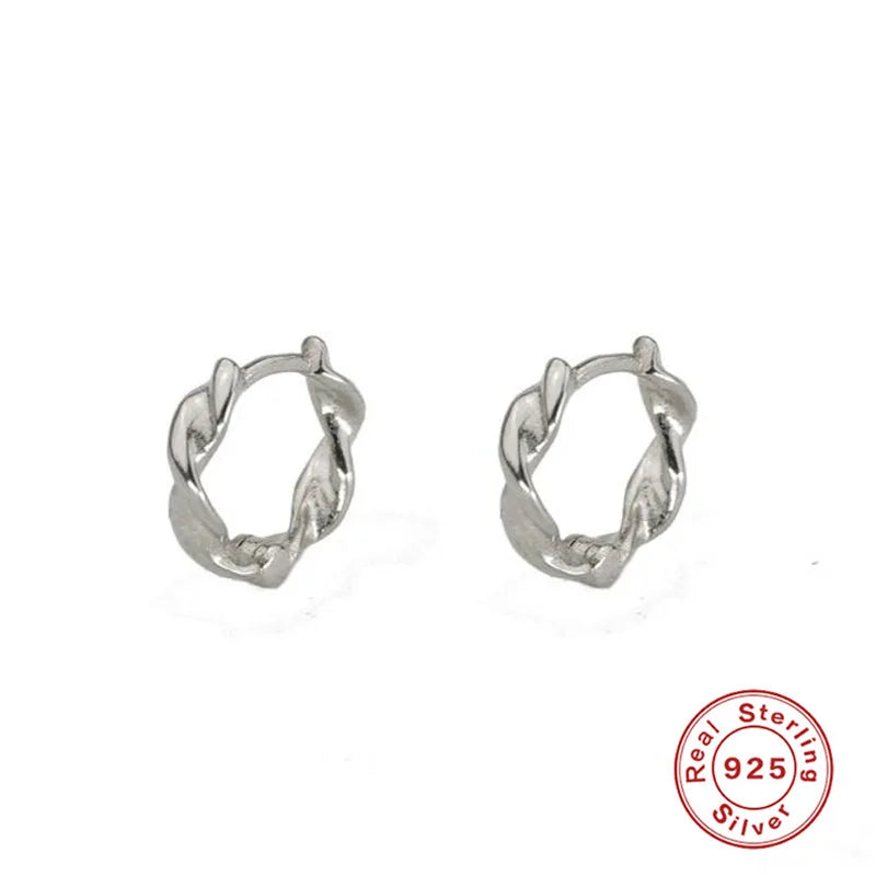 CANNER White Zircon Simple Love Round Earring For Women 925 Sterling Silver Earrings Hoops Pendiente Plata Piercing Gold Jewelry