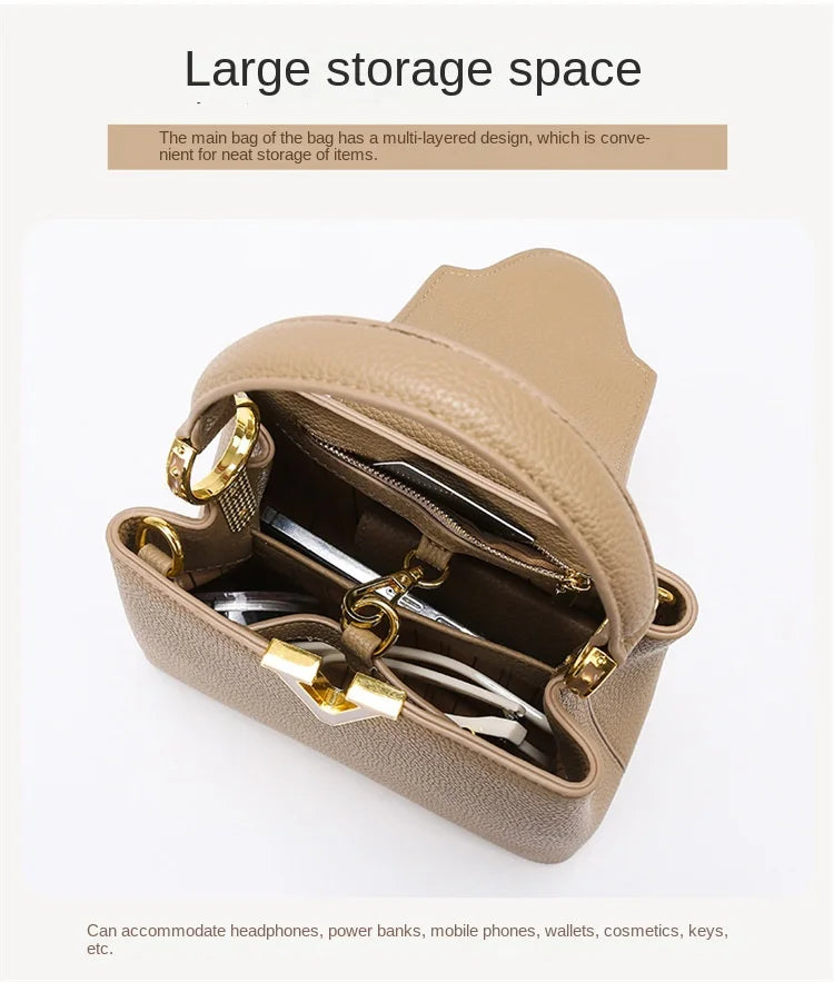 New Summer Versatile Women's Bag High-end Sense Exquisite Handbag Soft Leather Crossbody Commuter Bags Luxury Fashion