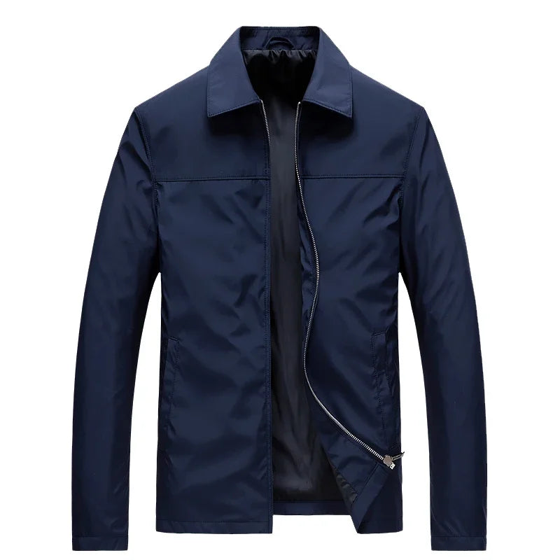 Business Casual Jacket Dad Outer Suit Coat New Men's Middle-aged and Elderly Stand-up Collar Plus Size Spring and Autumn