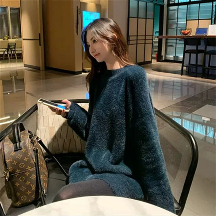 Women Sweater Womens Winter Sweaters Pullover Traf Female Knitting Overszie Long Sleeve Loose Knitted Outerwear Ropa De Mujer