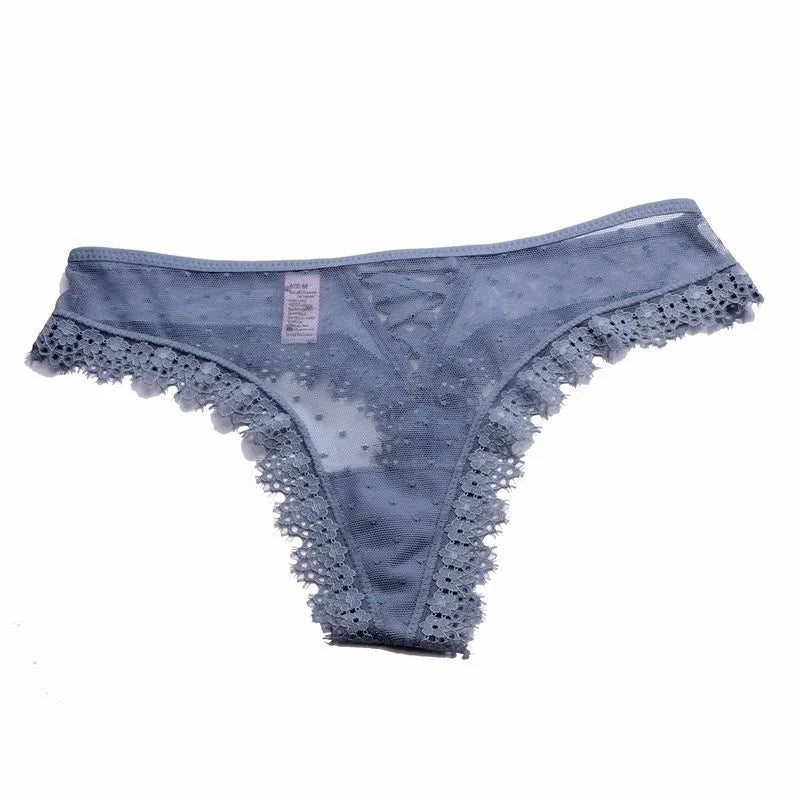 SP&CITY European Bandage Lace Transparent Women's Underwear Sexy Thongs See Trough Hollow Out Panties Mesh Seamless Briefs Tanga