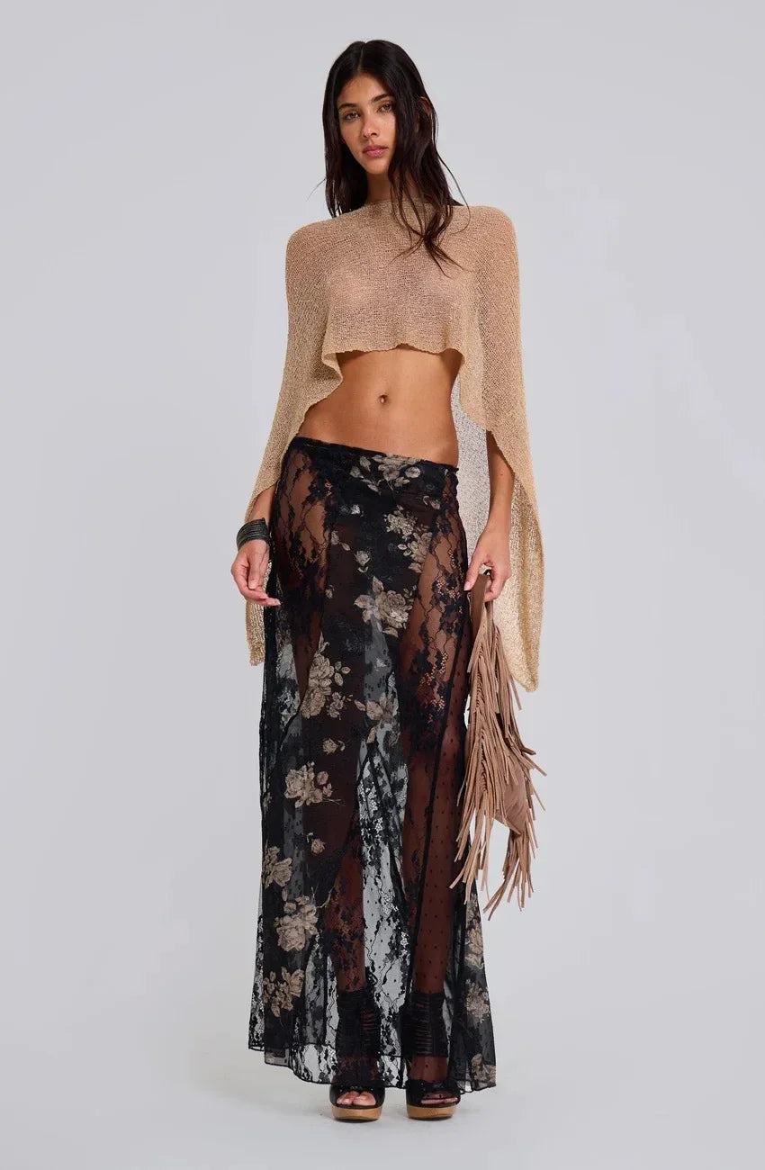 Glitter Knitted One Piece Top Women Fashion Halter Shawl Multi-wear Holiday Cape Beach Tank 2025 Summer Casual Cover Ups