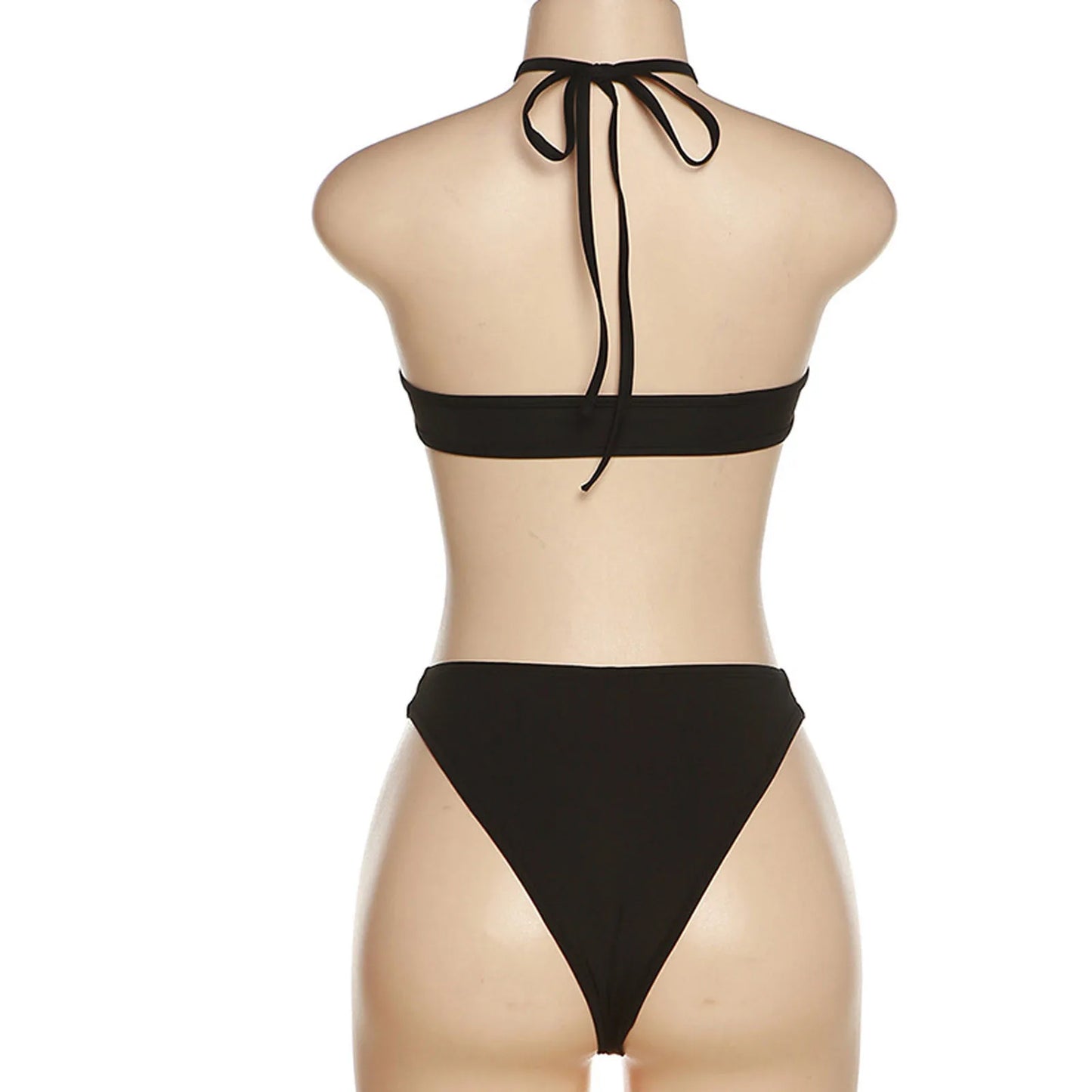 Cryptographic Sexy Mesh See Through Bikini Two Piece Set Fashion Outfits Hot Summer Halter Swimsuit Beachwear Holiday Swimwear