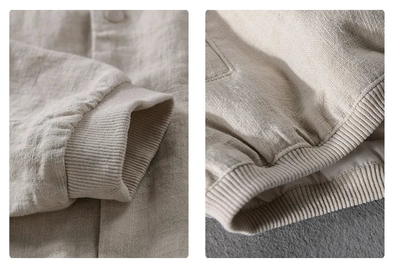Spring and Autumn New Comfortable Linen Mens Jacket Loose Simple Casual Youth Versatile Cotton Linen Men Clothing FY202