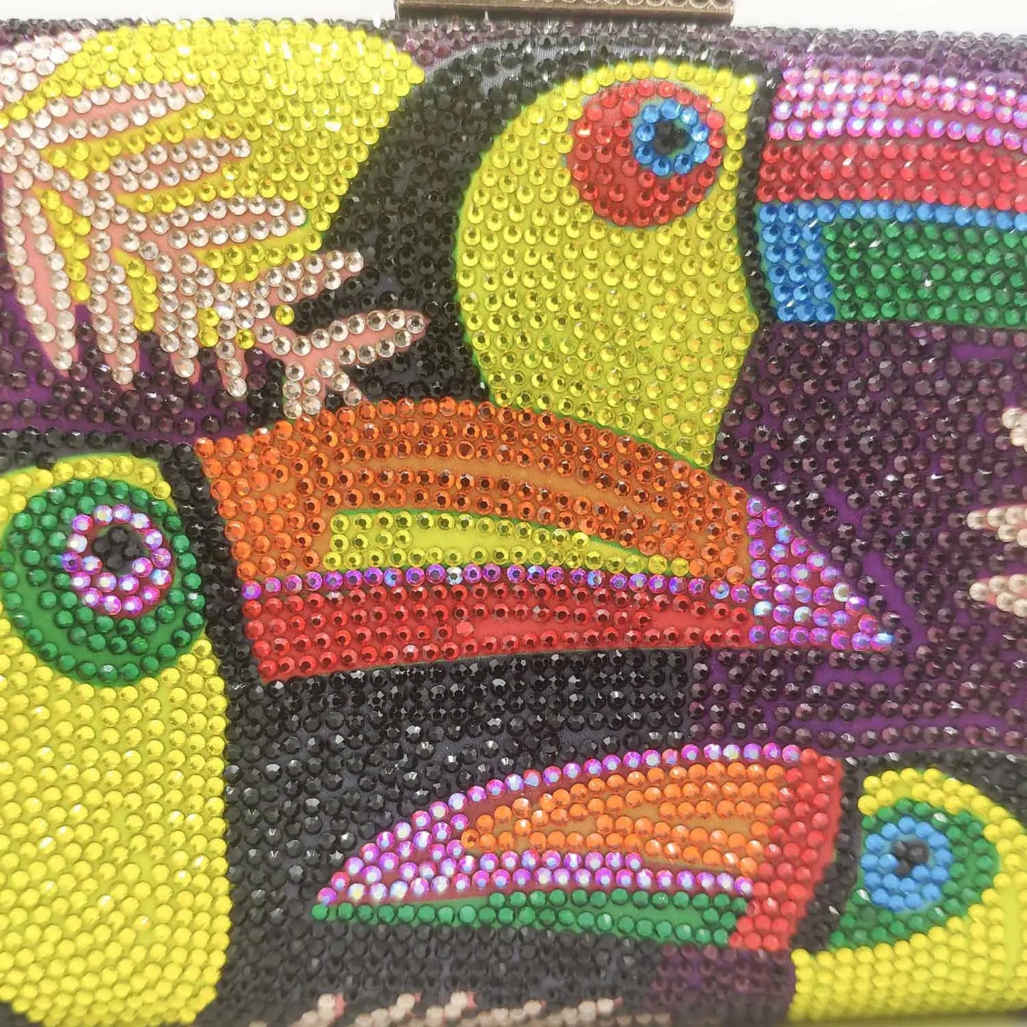 Novelty Toucan Bird Women Crystal Evening Bags Rhinestones Box Minaudiere Clutch Party Cocktail Handbag Diamond Chain Purse