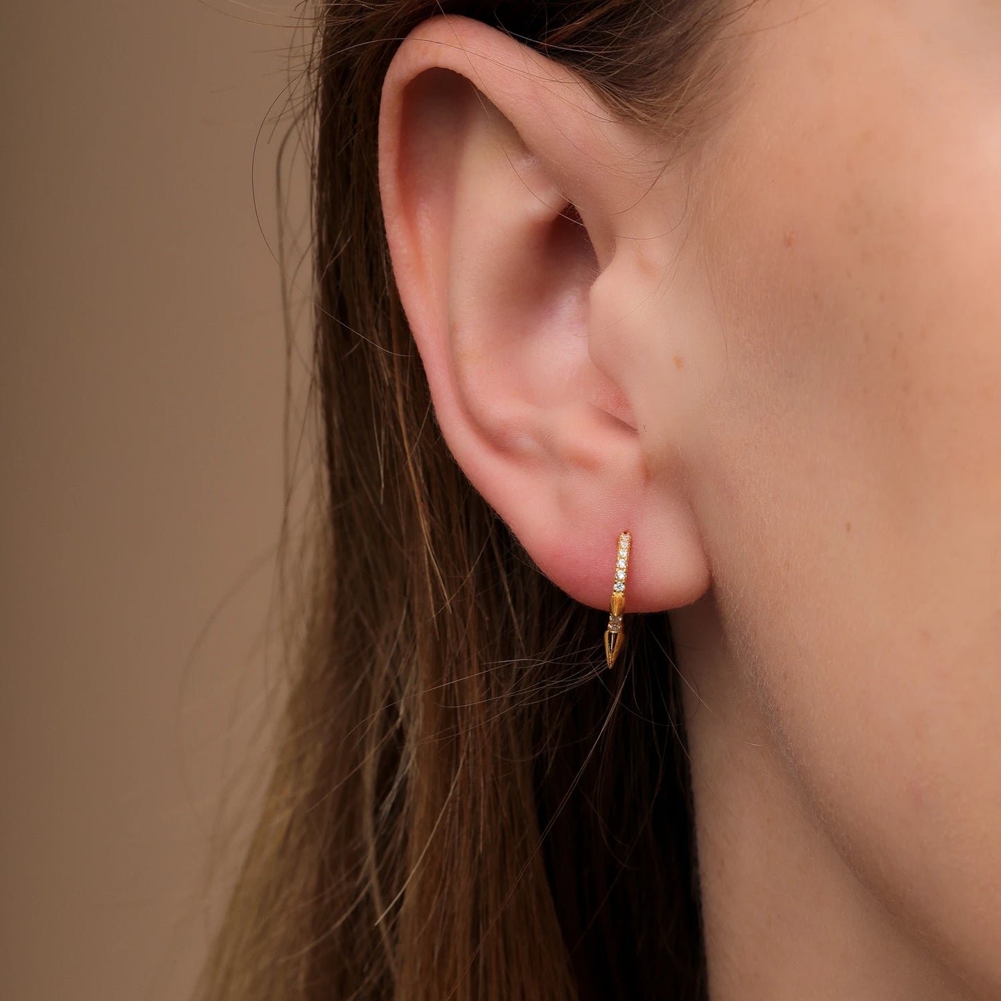 CANNER White Zircon Simple Love Round Earring For Women 925 Sterling Silver Earrings Hoops Pendiente Plata Piercing Gold Jewelry
