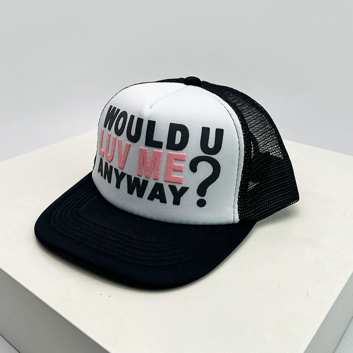 New Unisex Color Block Printed Letter Embroidery Baseball Hats Hip Hop Breathable Mesh Sunshade Street Trucker Caps Versatile