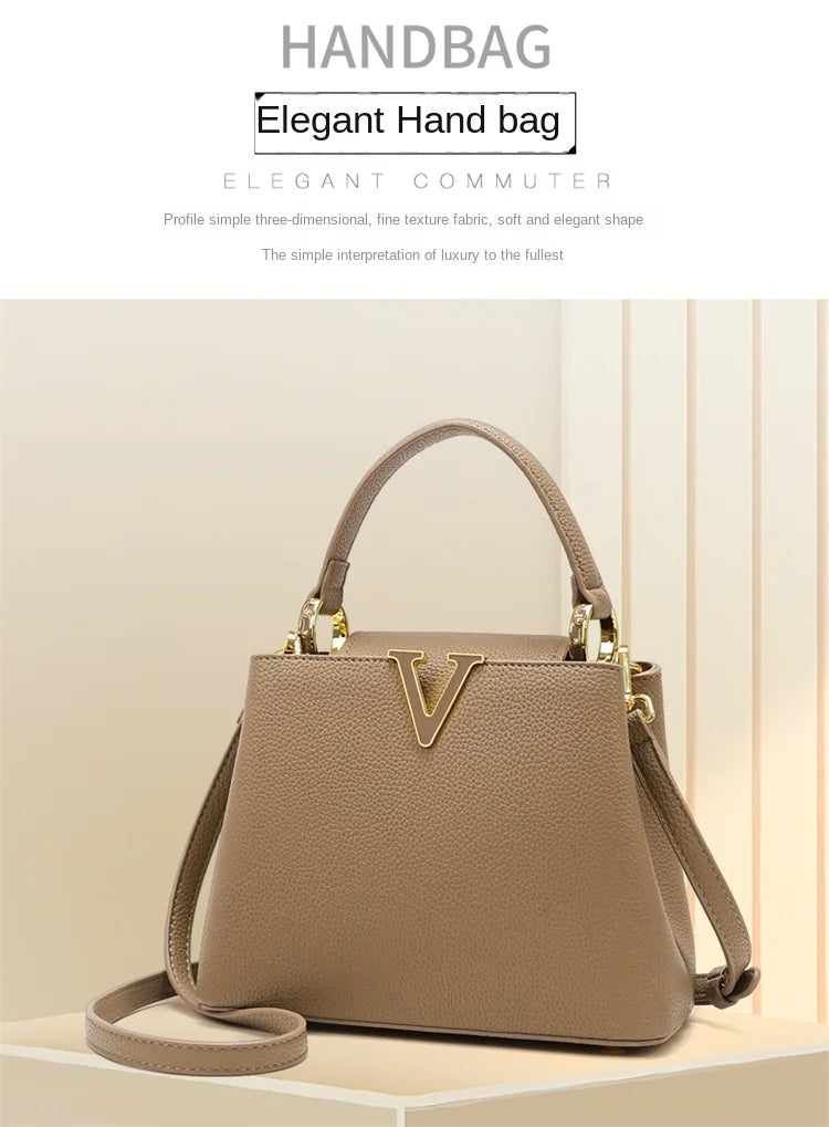 New Summer Versatile Women's Bag High-end Sense Exquisite Handbag Soft Leather Crossbody Commuter Bags Luxury Fashion