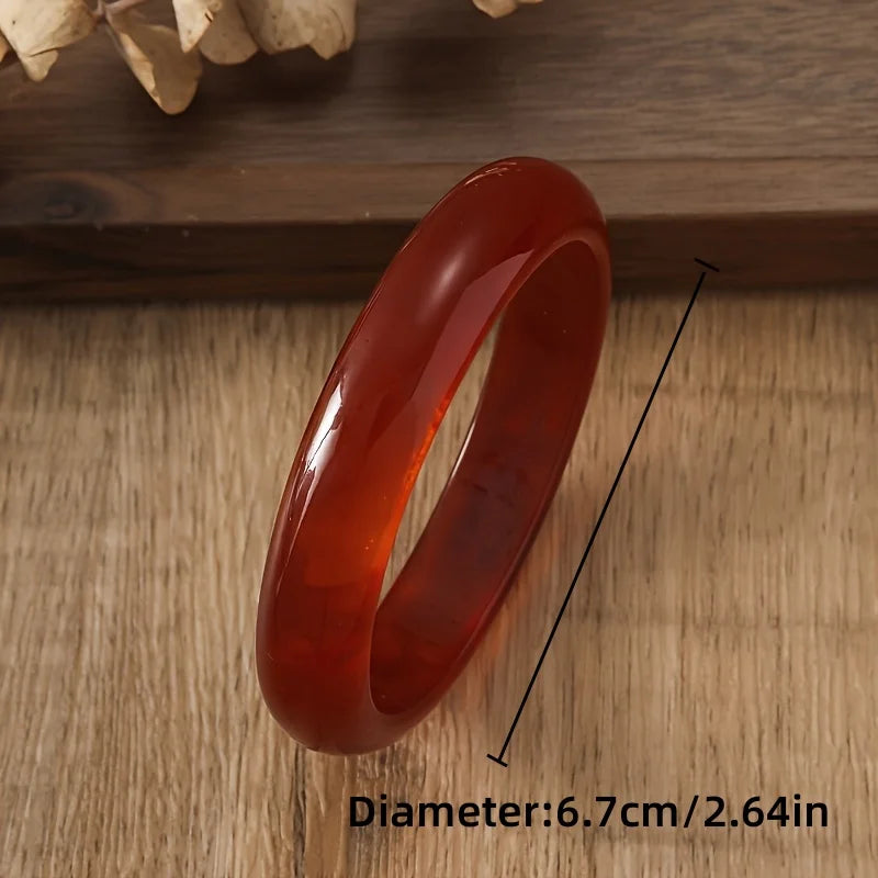 KMVEXO Vintage Punk Brown Coffee Thick Resin Acrylic Smudging Bangles Geometric Irregular Bangle Bracelets For Women Men Jewelry