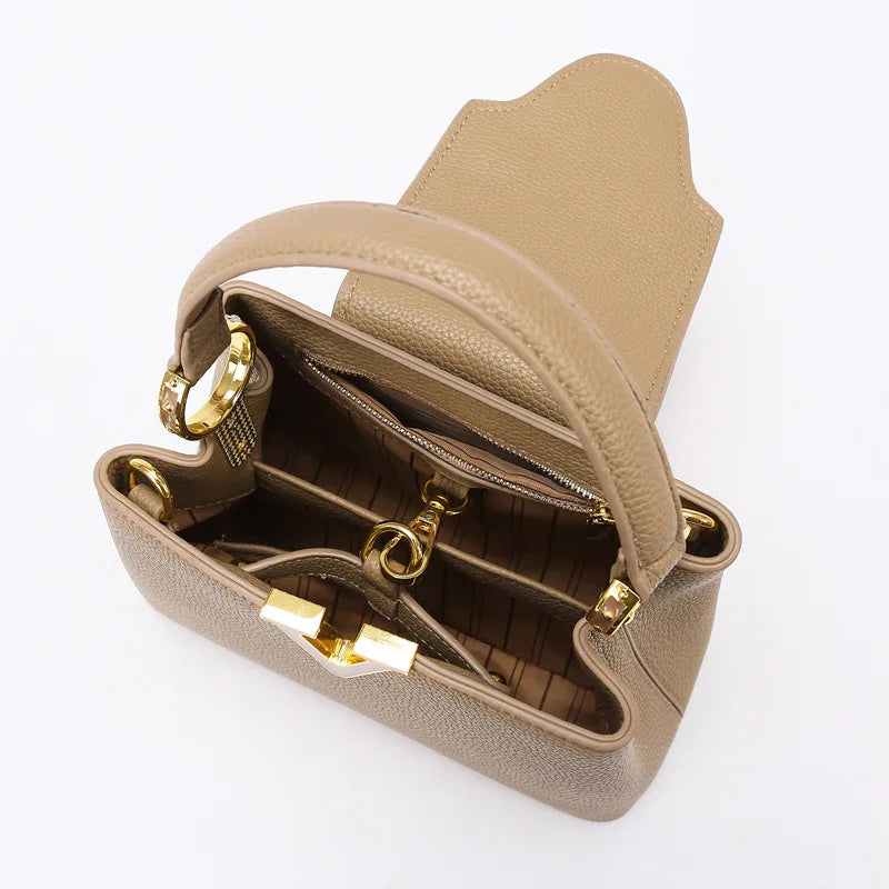 New Summer Versatile Women's Bag High-end Sense Exquisite Handbag Soft Leather Crossbody Commuter Bags Luxury Fashion
