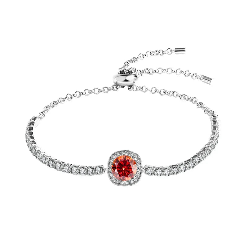PureNew 1ct Moissanite Bracelets For Women Original 925 Sterling Silver Girly Lovely Lady's Elegant Moissanite Diamond Bracelet