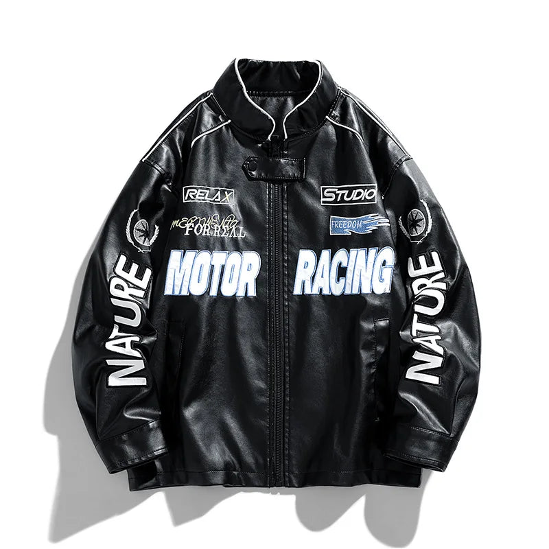 American Leather Jacket Coats Male Autumn Winter Street Pilot Motorcycle Clothing Hiphop Trend Loose Luffian Handsome Top Coats