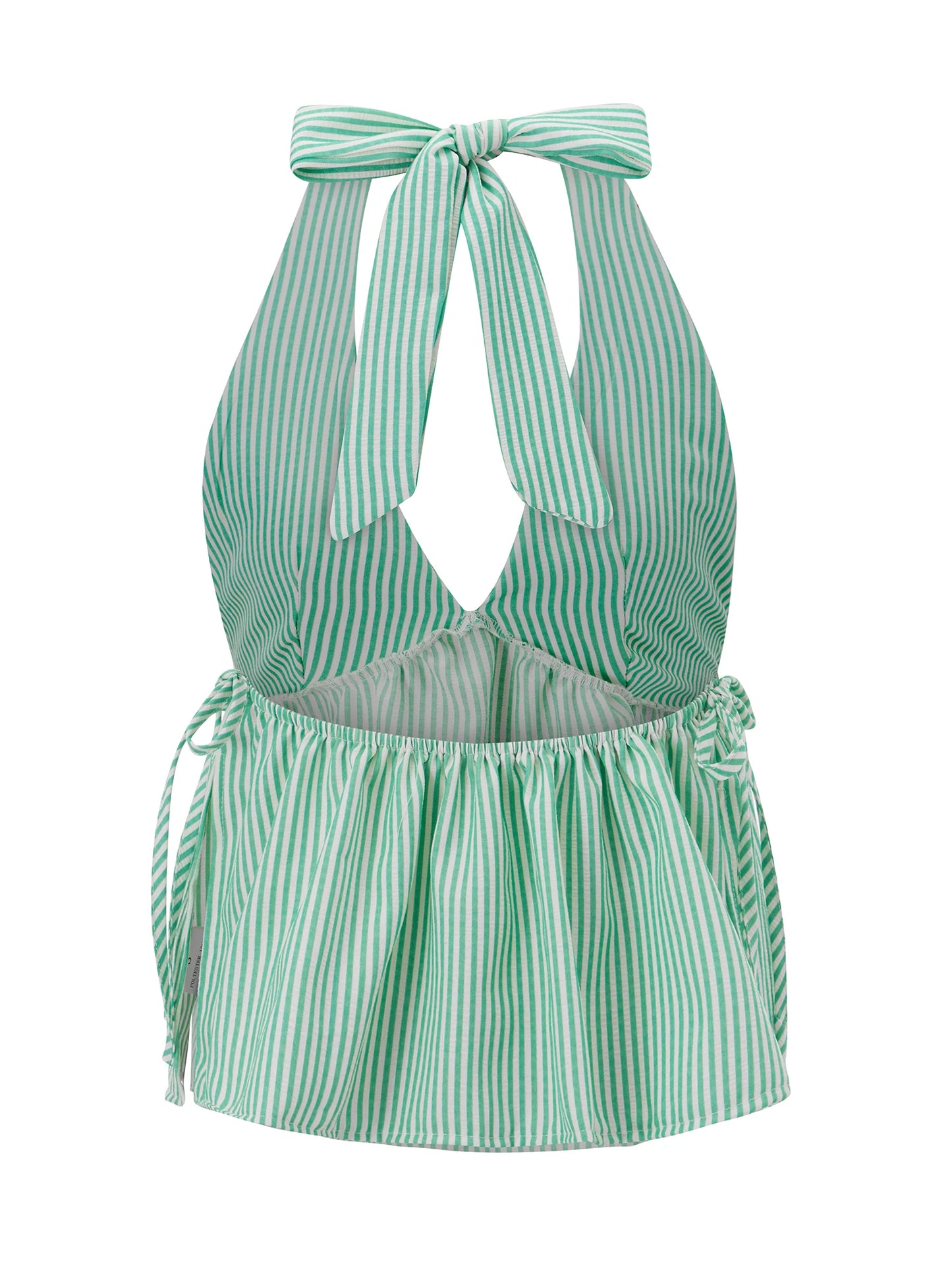 Women Plaid Babydoll Tank Tops Tie-up Halter Sleeveless Open Back Vest Summer Crop Shirts Streetwear