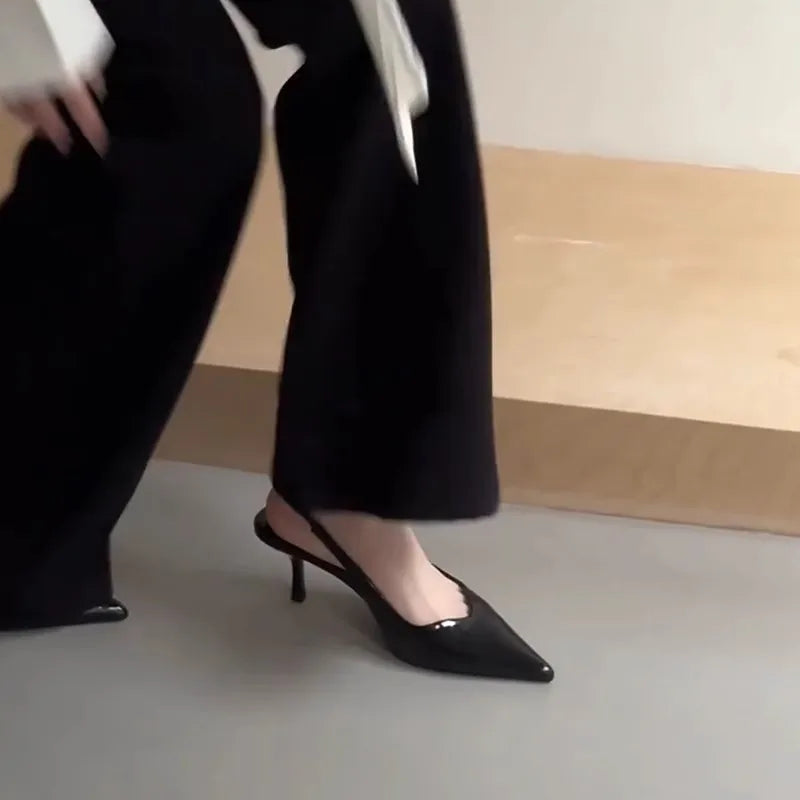 New Spring and Summer Fashion Sexy Banquet Casual Women's Shoes Solid Color Light Mouth Stiletto Heels Pointed Toe Toe Sandals