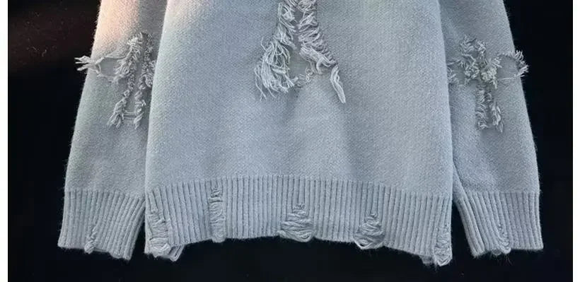 Unisex Round Neck Sweater Casual Trendy Knitted Top Solid Color Loose Fit Versatile For Men Women Hong Kong Style