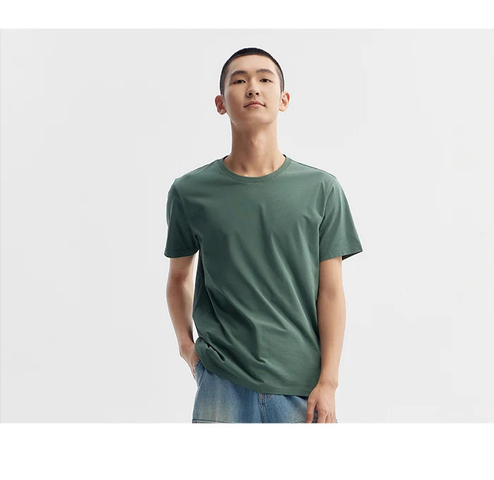 Semir Short Sleeve T-Shirt Men 2024 Summer New Simple Solid Colour Top Slim Pullover Summer Clothing T Shirt