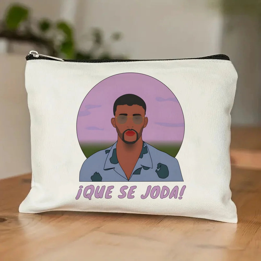 Un Verano Sin Ti Gift Bag Set, Bad Bunny Print Tote Bag, Casual Canvas Shoulder Bag with Mini Storage Bag
