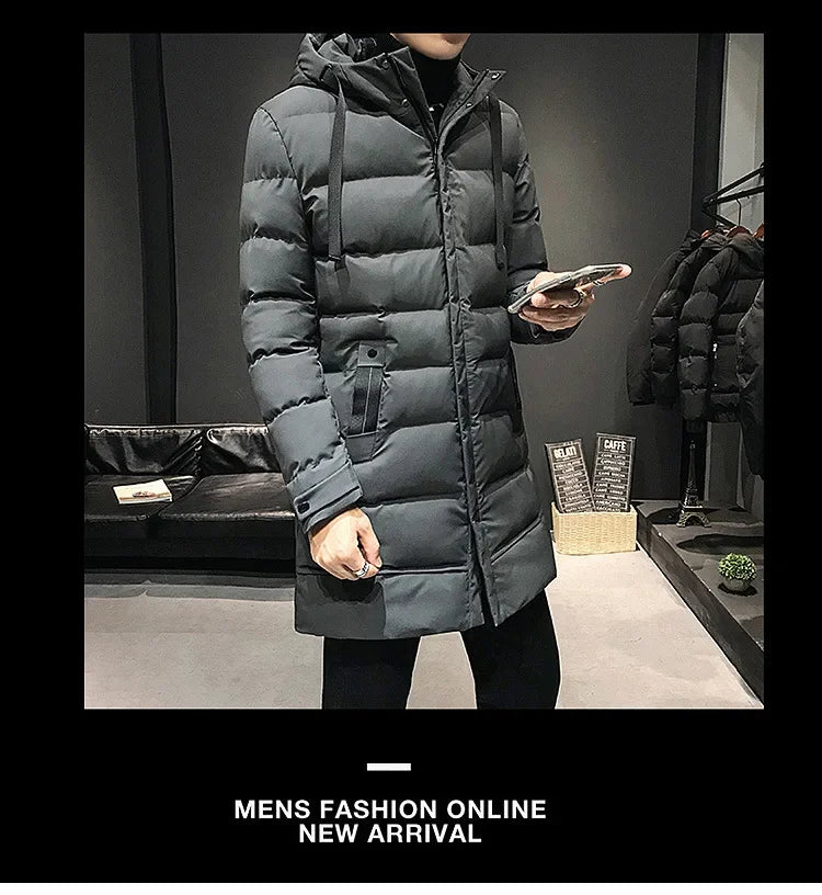 Men Long Down Jackets Winter Coats Chaquetas Hooded Casual Winter Parkas High Quality Male Green Warm Parkas Coats Size 8XL