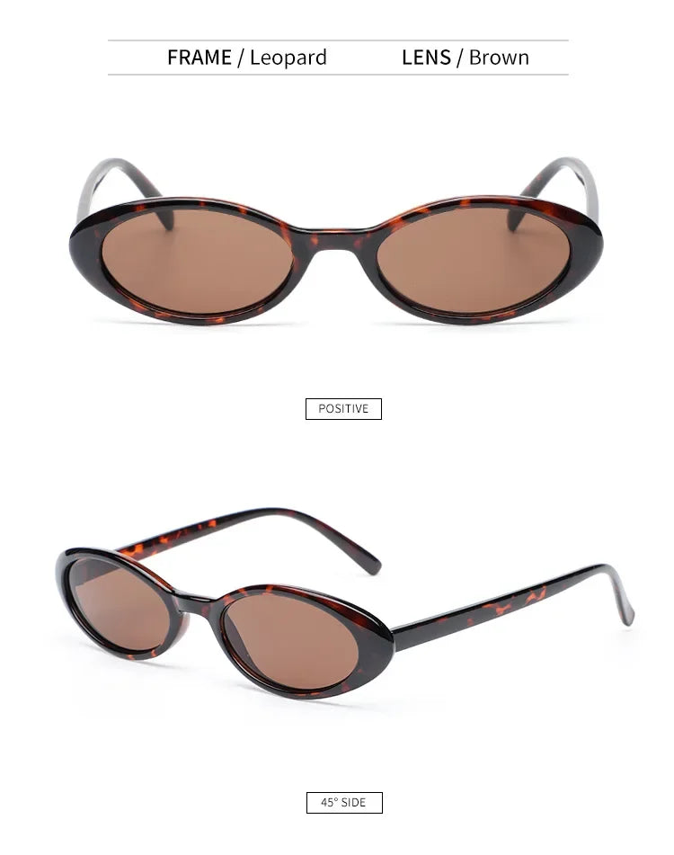 Sexy Small Oval Women's Sunglasses 2025 New Fashion Leopard Brown Hot Sun Glasses Female Retro Colorful Shade Eyeglass