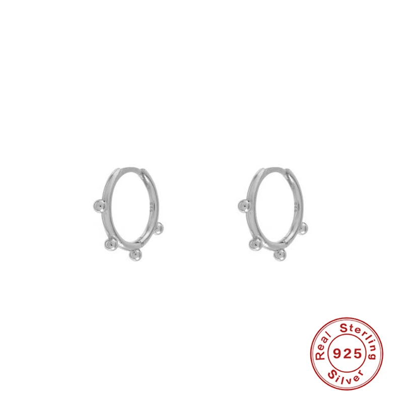 CANNER White Zircon Simple Love Round Earring For Women 925 Sterling Silver Earrings Hoops Pendiente Plata Piercing Gold Jewelry