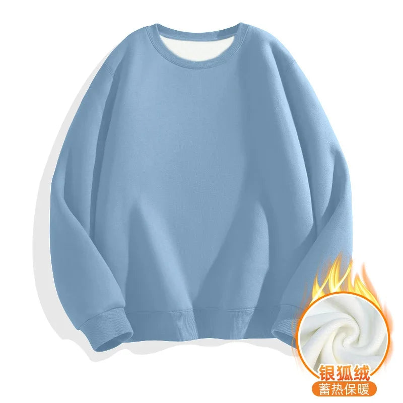 LEGIBLE 2025 Autumn Winter Woman's Hoodies Oversize Female Loose Solid Thicken Fleece Warm Women Sweatshirts Lady