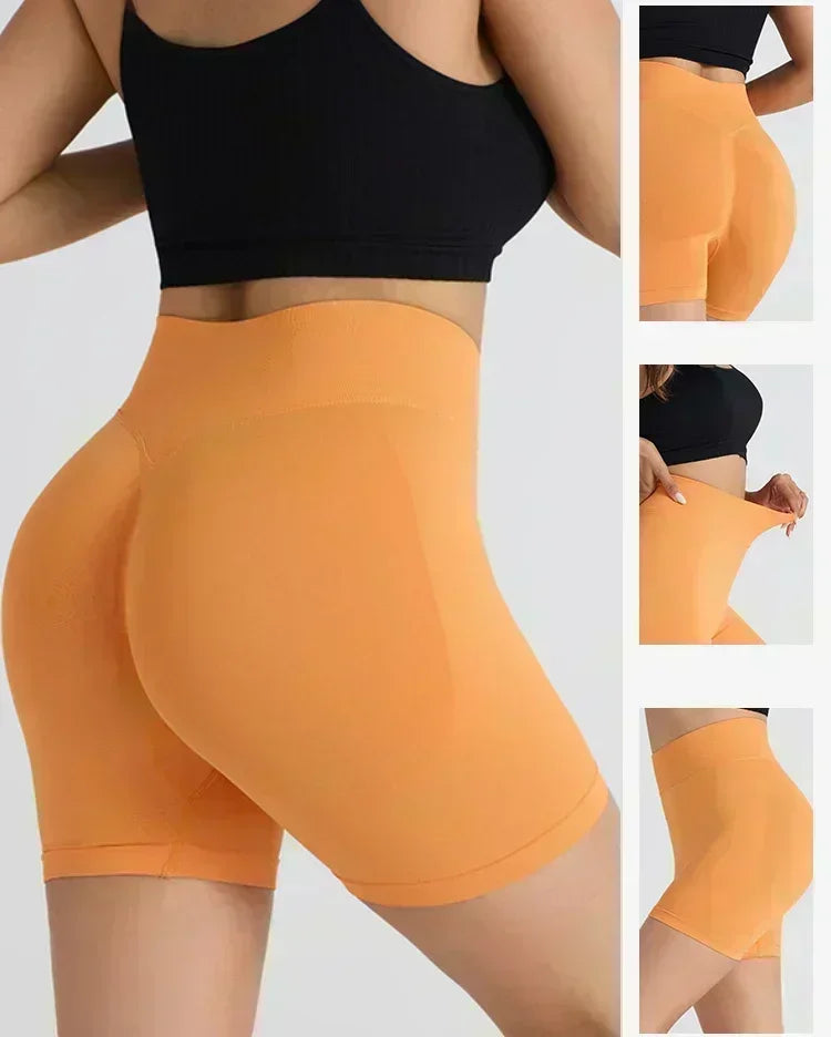 Impact Shorts Low Ribbed Waist Band Women Scrunch Bum Gym Shorts Seamless Yoga Shorts Workout Biker Short Stretch Fitness Short