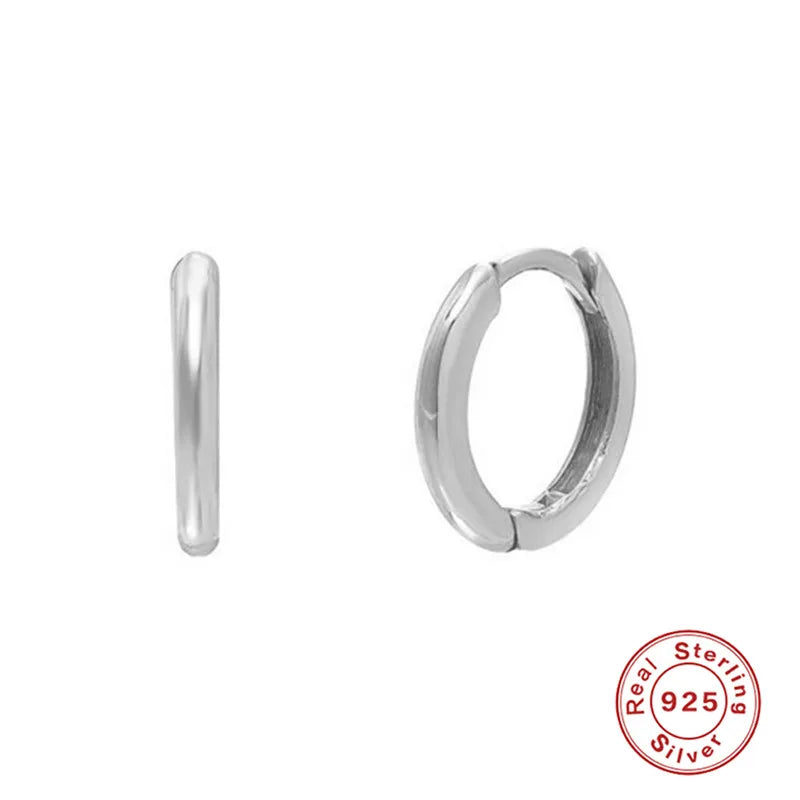 CANNER White Zircon Simple Love Round Earring For Women 925 Sterling Silver Earrings Hoops Pendiente Plata Piercing Gold Jewelry