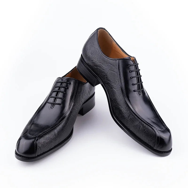 Deluxe Men's Leather Shoes Formal Dress Shoes Wedding Party Oxford Handmade Comfortable Lace Up Genuine Leather Men's Shoe
