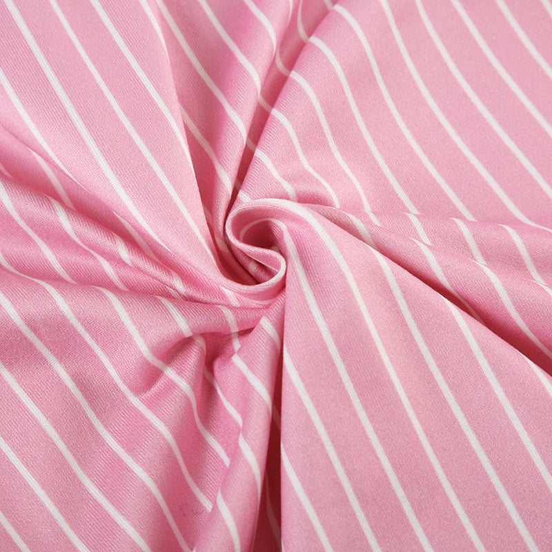 Sweetown Blue Stripe Short Sleeve Shirts For Women Button Up Turn Down Collar Slim Simple Casual Preppy Tops Basic Summer Tees
