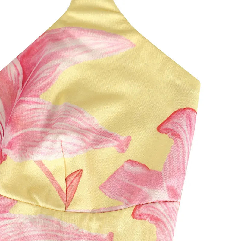 Women Sling Maxi Dresses Summer New Streetwear Fashion Print Casual Slim Dress Sexy Backless V-Neck Elegant Lady Dress Clothing