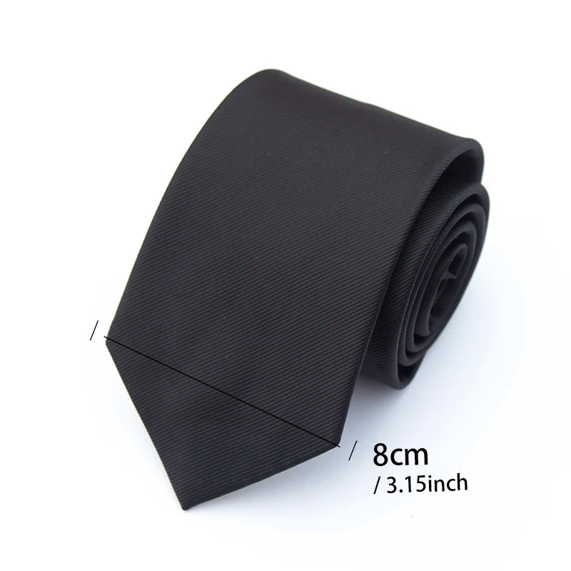 New Classic Black Ties for Men High Quality Women Neckties for Wedding Party Business Adult Neck Tie Casual Solid Accessories
