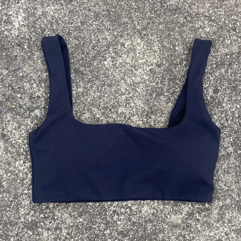 Solid Color Sports Bra Push Up Gym Underwear Women Breathable Yoga Vest Clothes High Impact Fitness Workout Top With Chest Pad