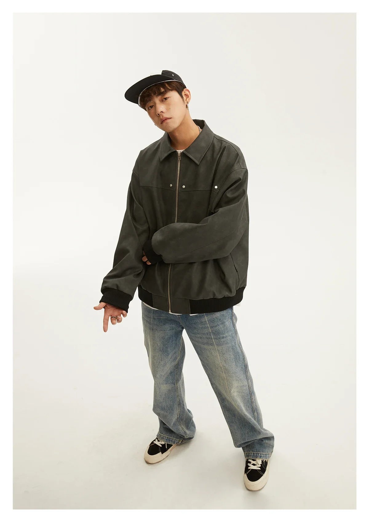 American Style Vintage Lapel Jacket For Men Loose Fit Versatile Autumn Winter Trendy Hong Kong Style Couple Workwear Jacket