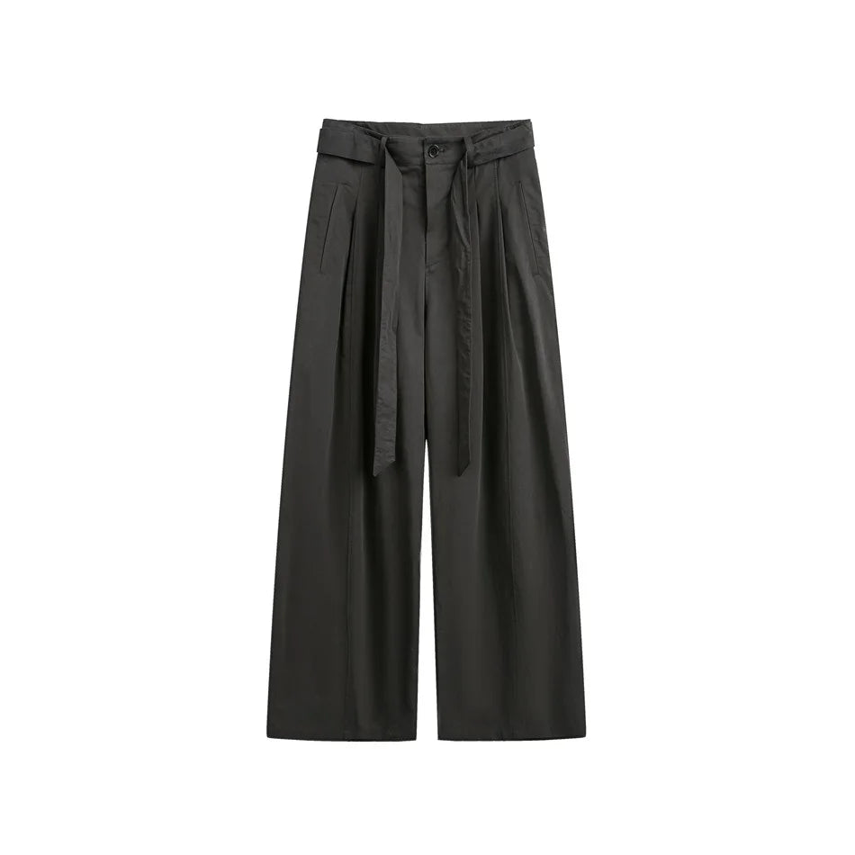 Japanese Streetwear Fashion Show Overalls Men's Loose Vintage Straight Casual Pure Cotton Wide-leg Baggy Pants Cargo Trousers