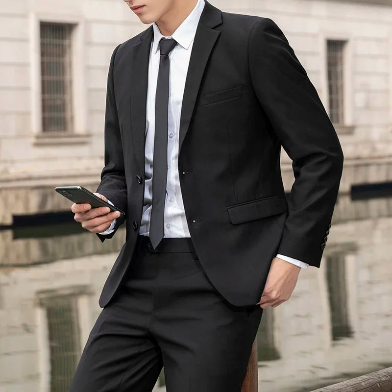 New (Blazer+ Vest + Pants) Fashion Business Men's Professional Dress Solid Color Trend Casual Gentleman Slim Groom Suit M-6XL
