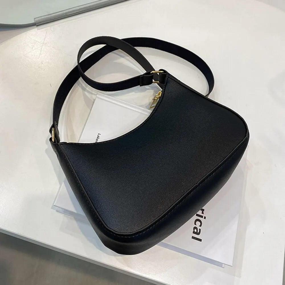 New Women's Fashion Handbags Retro Solid Color PU Leather Shoulder Underarm Bag Casual Women Handbags Designer Bag for Women